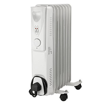 Daewoo HEA1130GE 1 5W Oil Filled Radiator in White 3 Heat Settings