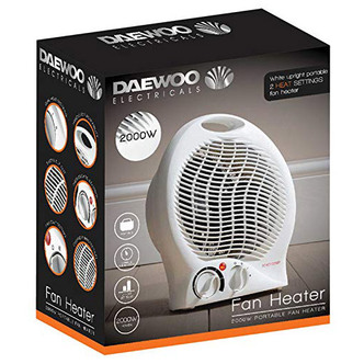Daewoo HEA1138GE 2 0kW Upright Fan Heater with Thermostat