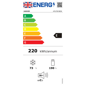 Hoover HFLF3518EW Integrated Fridge Freezer 70 30 1 77m E Rated