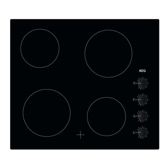 AEG HK614000CB 60cm 4 Zone Ceramic Hob in Black Glass Rotary Controls
