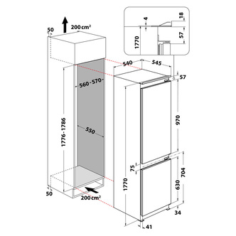Hotpoint HMCB70301 Integrated Fridge Freezer 70 30 1 77m F Rated