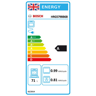 Bosch HRG579BB6B Serie 6 Built In Electric Pyrolitic Oven Black 71L H