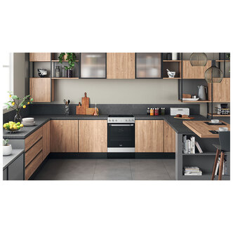 Hotpoint HS67V5KHX 60cm Single Cavity Electric Cooker in St St Ceramic
