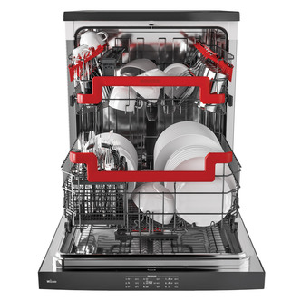 Hoover HSF5E3DFA1 60cm Dishwasher Graphite 15 Place Setting E Rated Wi
