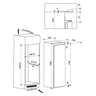 Hotpoint HSZ12A2D 55cm Built In Integrated Fridge Icebox 1 22m F 174L