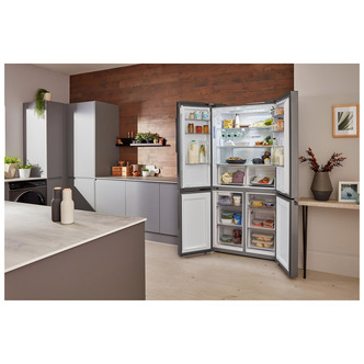 Haier HTF 520IP7 American Fridge Freezer Silver PL Water F Rated