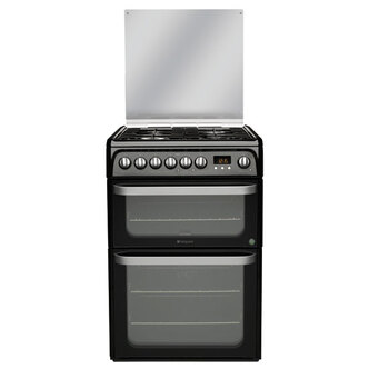 Hotpoint HUD61KS Dual Fuel Cooker, Black