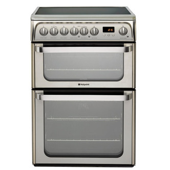 HOTPOINT HUE61XS Electric Ceramic Cooker - Stainless Steel