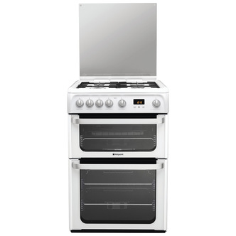 Hotpoint HUG61P 60cm ULTIMA Double Oven Gas Cooker Polar White 77/32L