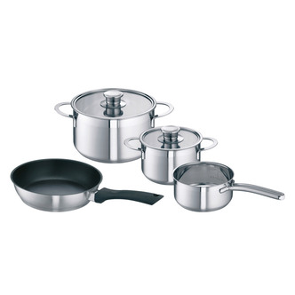 Siemens HZ390042 4 Piece Induction Pot Pan Set in Stainless Steel