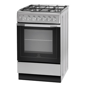 Indesit I5GSH1S 50cm Single Cavity Dual Fuel Cooker in Silver B Rated