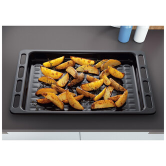 Indesit ID67G0MCBUK 60cm Double Oven Gas Cooker in Black Hob 84 42L