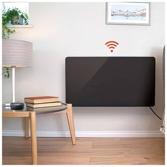 Igenix IG9521BLWIFI 2 0kW Smart Glass Panel Heater in Black Wi Fi Enab