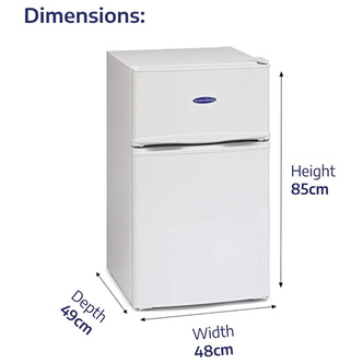 Iceking IK2023W 48cm 2 Door Undercounter Fridge Freezer White F Rated