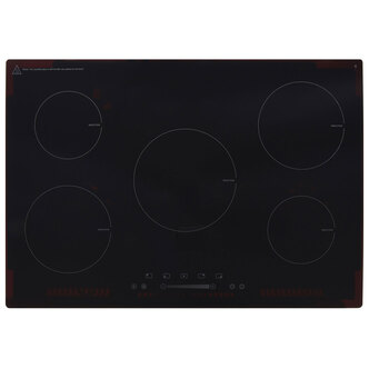 Montpellier INT750 75cm 5 Zone Induction Hob in Black Glass Heat Booster