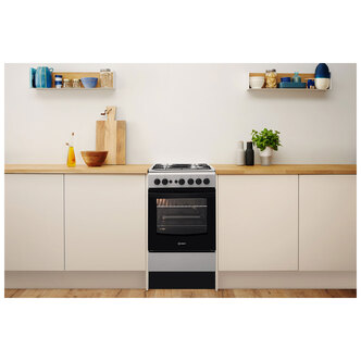 Indesit IS5G1PMSS 50cm Single Oven Gas Cooker in Silver 59 Litres