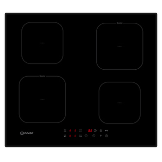 Indesit ISF18Q60NE 60cm 4 Zone Induction Hob in Black Glass 9 Power Levels