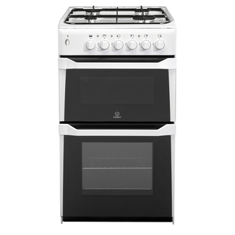 Indesit IT50GW 50cm Twin Cavity Gas Cooker in White A+ Rated