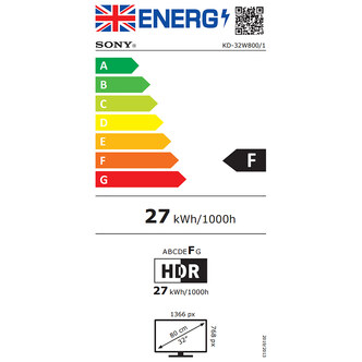 Sony KD32W800P1U 32 HD Ready HDR Smart Android LED TV Freeview Play
