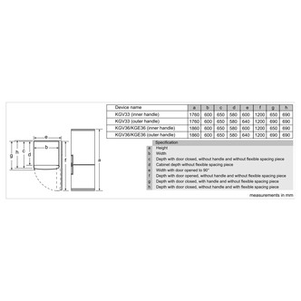 Bosch KGV36VWEAG Serie 4 60cm LowFrost Fridge Freezer in White 1 86m E