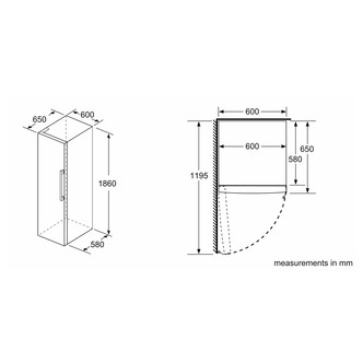 Bosch KSV36AWEPG Serie 6 60cm Tall Larder Fridge in White 1 86m E Rate