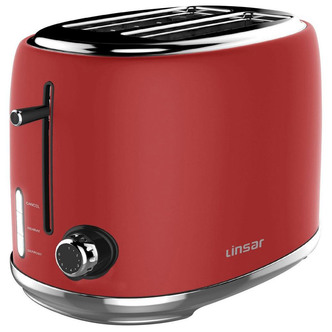 Linsar KY865RED 2 Slice Toaster in Red - 6 Heat Settings