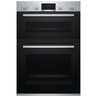 Bosch MBS533BS0B Series 4 Built In Hot Air Double Oven in Brushed Steel