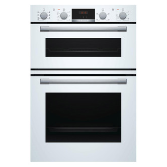 Bosch MBS533BW0B Serie 4 Built In Hot Air Double Oven in White