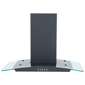 Montpellier MHG700BK 70cm Curved Glass Hood in Black 3 Speed Fan