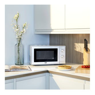 Beko MOC20100S Microwave Oven in Silver 20 Litre 700W Manual Control