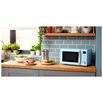 Beko MOC20200M Retro Style Microwave Oven in Mint Blue 20 Litre 800W