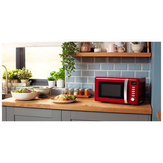 Beko MOC20200R Retro Style Microwave Oven in Red 20 Litre 800W