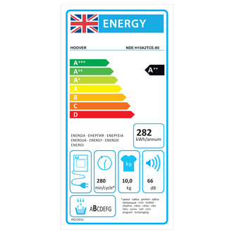 Hoover NDEH10A2TCE 10kg Heat Pump Condenser Dryer in White A Rated Wi