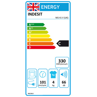 Indesit NIS41V 4kg Compact Vented Dryer in White C Rated