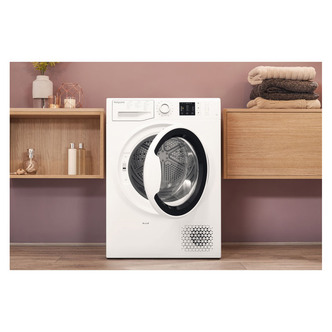 Hotpoint NTM1081WK 8kg Heat Pump Condenser Dryer in White A Rated