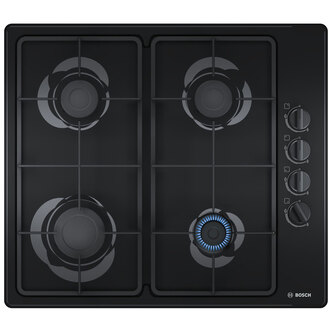 Bosch PBP6B6B60 Series 2 60cm 4 Burner Gas Hob in Black