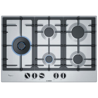 Bosch PCS7A5B90 Series6 75cm 5 Burner Gas Hob Stainless Steel Wok Burnr