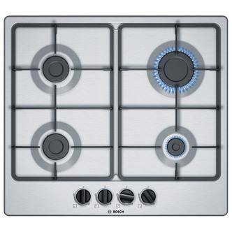 Bosch PGP6B5B60 Serie 4 60cm 4 Burner Gas Hob in Brushed Steel