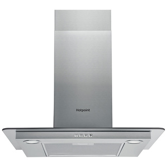 Hotpoint PHFG6.4FLMX 60cm Flat Glass Chimney Hood in St/Steel 3 Speed Fan