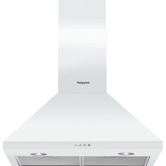 Hotpoint PHPC65FLMX 60cm Pyramid Chimney Hood in White 3 Speed Fan