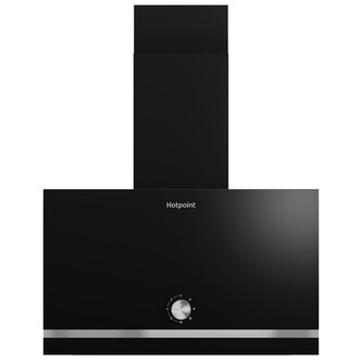 Hotpoint PHVP62FLMK 60cm Box Chimney Hood in Black 3 Speed Fan