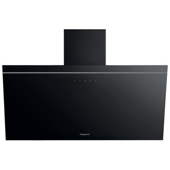 Hotpoint PHVP82FLTK 80cm Chimney Hood in Black 4 Speed Fan Touch Display