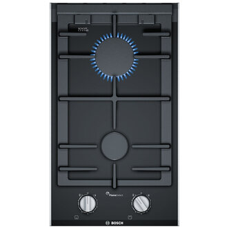 Bosch PRB3A6B70 Series 8 30cm Domino 2 Burner Gas Hob in Black Glass
