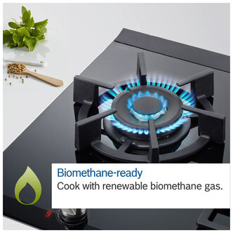 Bosch PRB3A6B70 Serie 8 30cm Domino 2 Burner Gas Hob in Black Glass