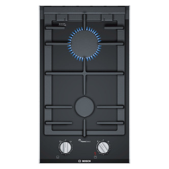 Bosch PRB3A6D70 Serie 8 30cm Domino 2 Burner Gas Hob in Black Glass
