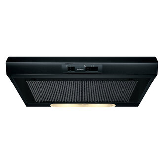 Hotpoint PSLMO65FLSK 60cm Visor Extractor Hood in Black 3 Speed Fan