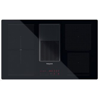 Hotpoint PVH92BK 80cm 4 Zone Induction Venting Hob in Black Glass