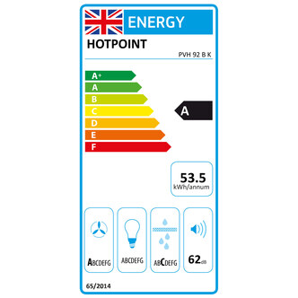 Hotpoint PVH92BK 80cm 4 Zone Induction Venting Hob in Black Glass
