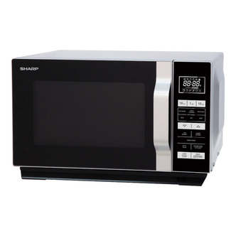 Sharp R360SLM Solo Flat Tray Microwave Oven in Silver 23L 900W