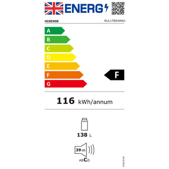 Hisense RUL178D4AW1 60cm Built Under Integrated Larder Fridge 0 82m F